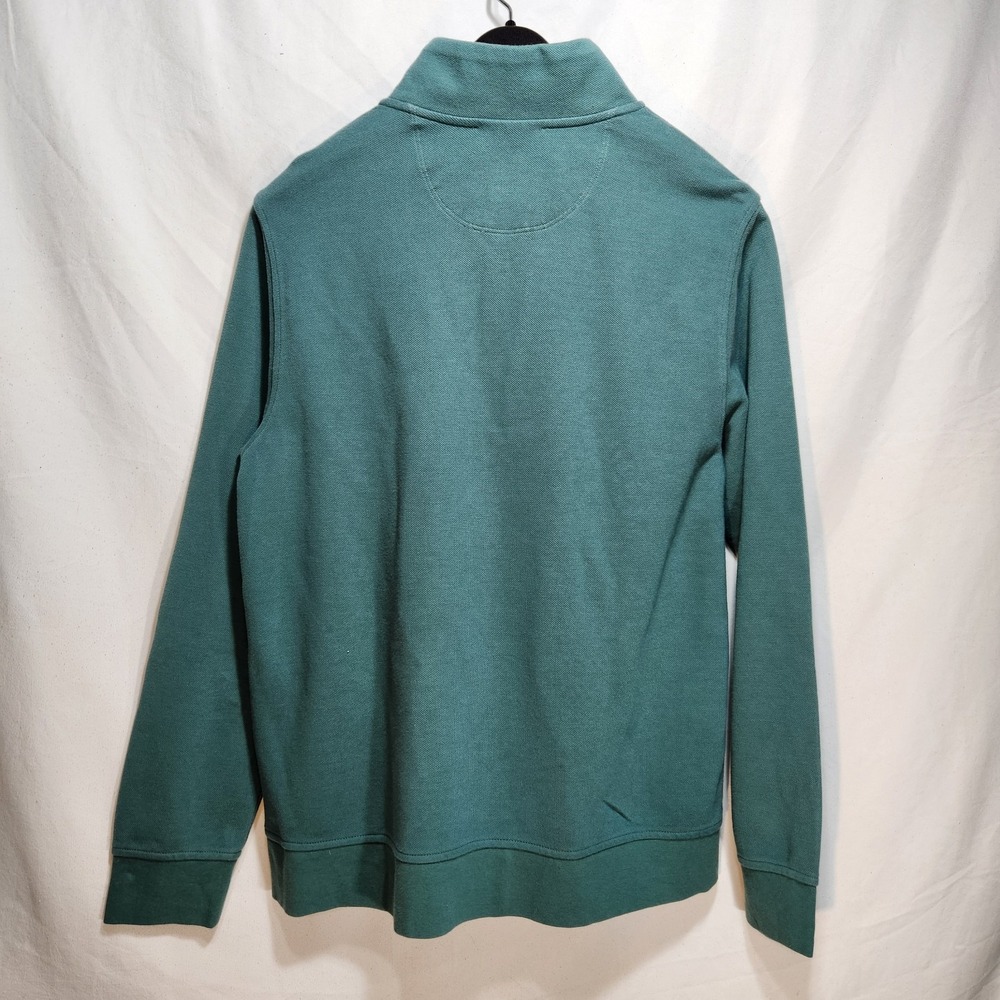 Brooks Brothers Sweater Men's Large Green Half Zip Pullover Embroidered Preppy - Picture 2 of 7